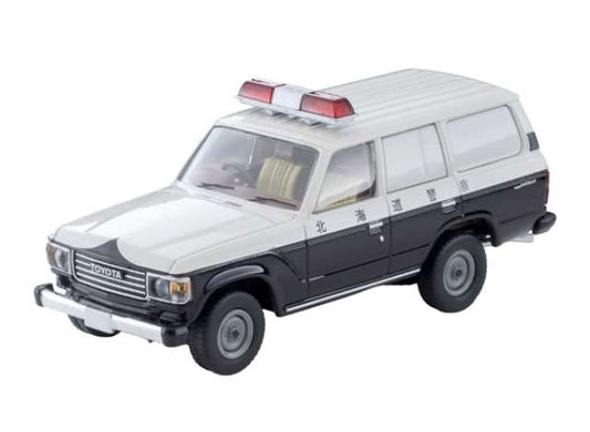 Pre-Order – Toyota Land Cruiser 60 Police Car *Hokkaido Police*, white/black 1:64 Tomica Limited Vintage Model (TLV-N371A) – ETA. December 2026/January 2027