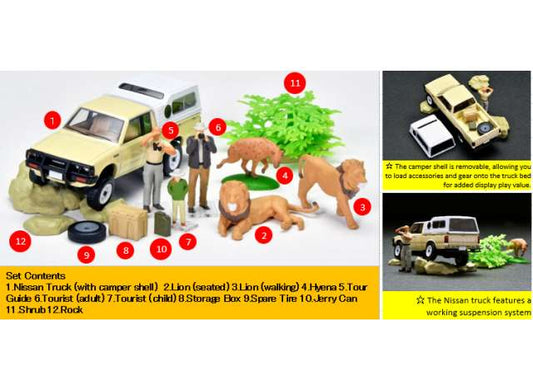 Pre-Order – Nissan Truck 4x4 *KAIYODO x Tomica Limited Vintage* Diocolle 64 # Car Snap 32a Safari 4, various 1:64 Tomica Limited Vintage Model (TLV-Snap32) – ETA. October 2026