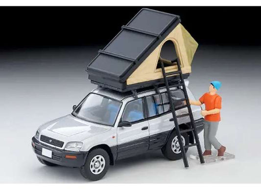 Pre-Order – Toyota RAV4J V with tent and figure, silver 1:64 Tomica Limited Vintage Model (TLV-N354c) – ETA. September 2026