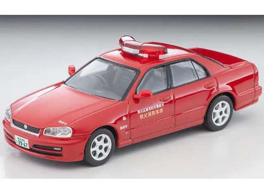Pre-Order – Nissan Skyline 4-Door Sports Sedan GT Fire Command Vehicle *Chichibu Fire Department*, red 1:64 Tomica Limited Vintage Model (TLV-N363a) – ETA. September 2026