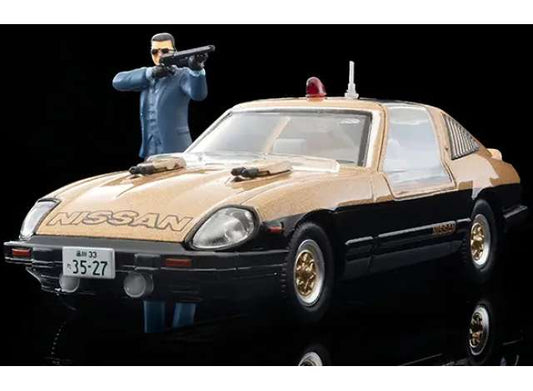 Pre-Order – Movie Stars 01 Seibu Keisatsu Super Z with Keisuke Daimon Figure, gold/black 1:64 Tomica Limited Vintage Model (TLV-NMovie01) – ETA. September 2026