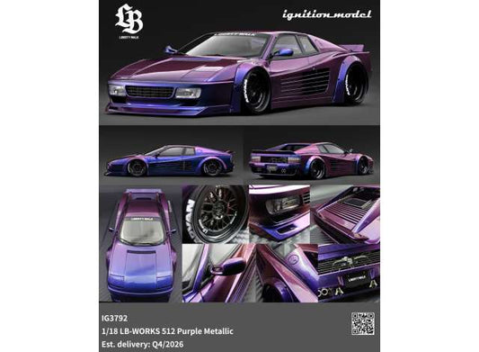 Pre-Order – LB-WORKS 512, purple metallic 1:18 Ignition Model (IG3792) – ETA. January/February 2027