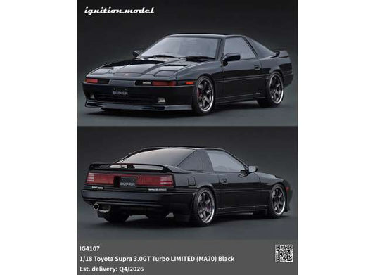 Pre-Order – Toyota Supra 3.0 GT Turbo LIMITED (MA70), black 1:18 Ignition Model (IG4107) – ETA. January/February 2027