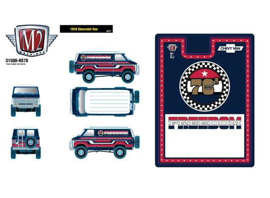 Pre-Order – 1976 Chevrolet Van, red/black 1:64 M2 Machines Model (M2-31500HS78) – ETA. July/August 2026