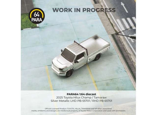 Pre-Order – 2025 Toyota Hilux Champ Tamaraw, silver metallic 1:64 Para64 Model (PB55701) – ETA. July/August 2026