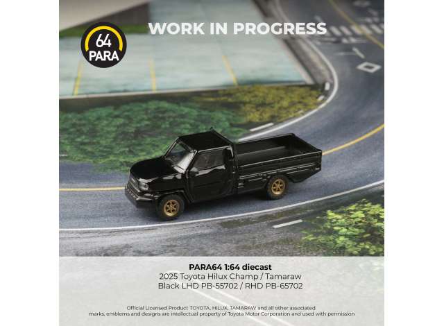 Pre-Order – 2025 Toyota Hilux Champ Tamaraw, black 1:64 Para64 Model (PB55702) – ETA. July/August 2026