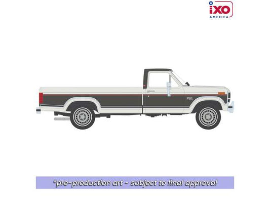 Pre-Order – 1986 Ford F-150 XLT Lariat Long Bed Styleside 4x2 - Combination, Tu-Tone Colonial/dark grey metallic 1:64 IXO America Model (ixoIA64031) – ETA. October/November 2026