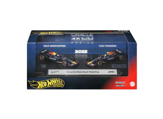 Pre-Order – Oracle Red Bull Max Verstappen and Oracle Red Bull Yuki Tsunuda *F1 2-pack*, various 1:64 Hotwheels Model (hwmvJMM95) – ETA. October 2026