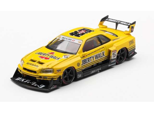 Pre-Order – 2025 Nissan GTR (R34) Skyline Super Silhouette Sport, yellow 1:64 Mini GT Model (MGT01182BL) – ETA. November 2026