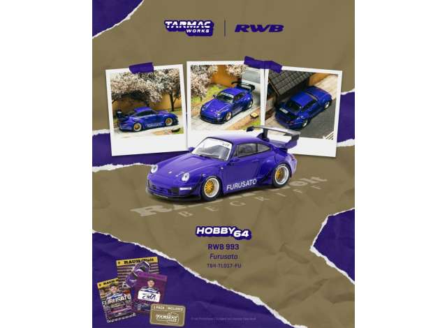 Pre-Order – 2024 Porsche RWB 993 Furusato Purple TCT64TL017FU Stocks Due Sept / Oct 2026 1:64 Tarmac Works Diecast Model