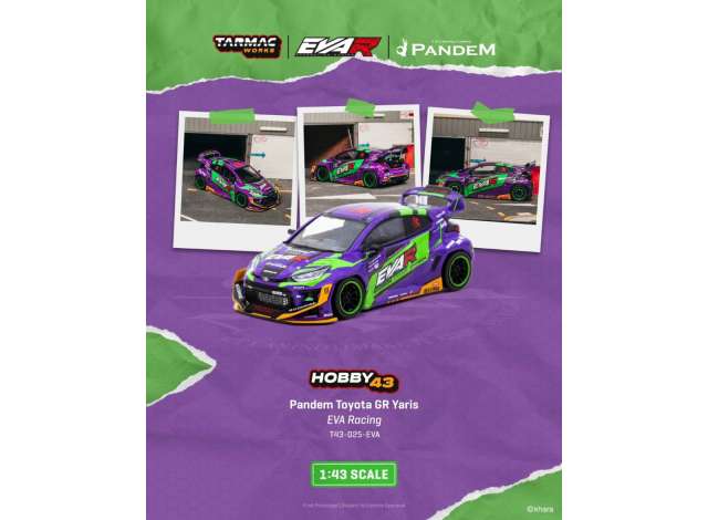 Pre-Order – 2025 Toyota Yaris GR Pandem Eva Racing Purple TCT43025EVA Stocks Due Sept / Oct 2026 1:64 Tarmac Works Diecast Model