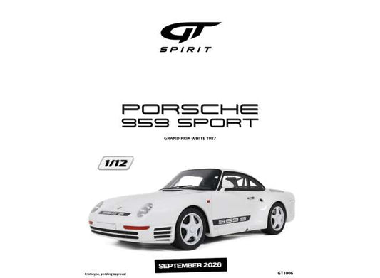 Pre-Order – 1987 Porsche 959 Sport *Resin*, Grand Prix white 1:12 GT Spirit Model (GT1006) – ETA. November 2026