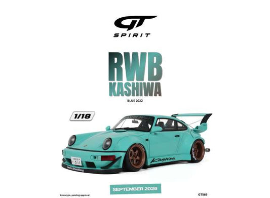 Pre-Order – 2022 RWB *Kashiwa* *Resin serie*, blue 1:18 GT Spirit Model (GT569) – ETA. December 2026