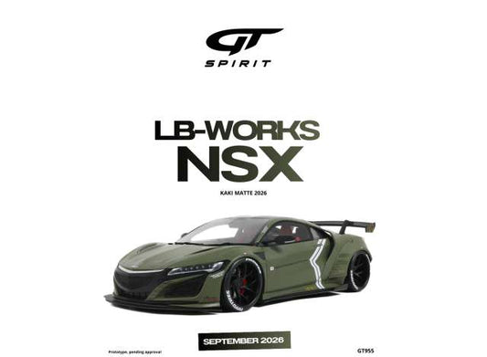 Pre-Order – 2026 LB-Works NSX *Resin serie*, kaki matte 1:18 GT Spirit Model (GT955) – ETA. December 2026