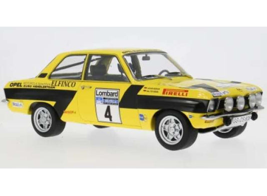 Pre-Order – 1975 Opel Ascona A #4 W.Röhrl/C.Geistdörfer, RAC Rally, yellow/black 1:18 MCG Model (MCG18345) – ETA. July/August 2026
