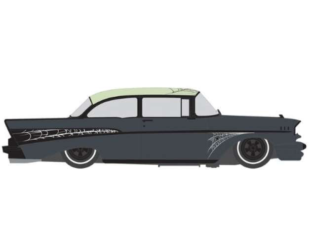 Pre-Order – 1957 Chevrolet Bel Air Lowrider *Halloween*, grey/green 1:64 IXO America Model (ixoIA64040) – ETA. January/February 2027