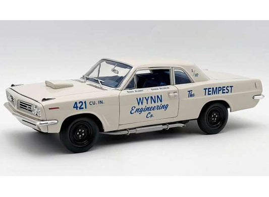 Pre-Order – 1963 Pontiac Tempest Super Duty *The Tempest*, white/blue 1:18 Acme Diecast Model (acme1805903) – ETA. October/November 2026