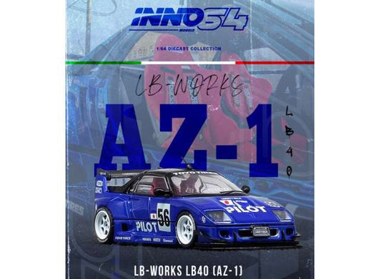 Pre-Order – Mazda AZ-1 Liberty Walk LB40 *Pilot*, blue 1:64 Inno Models Model (IN64-LBWK-AZ1-01) – ETA. September 2026