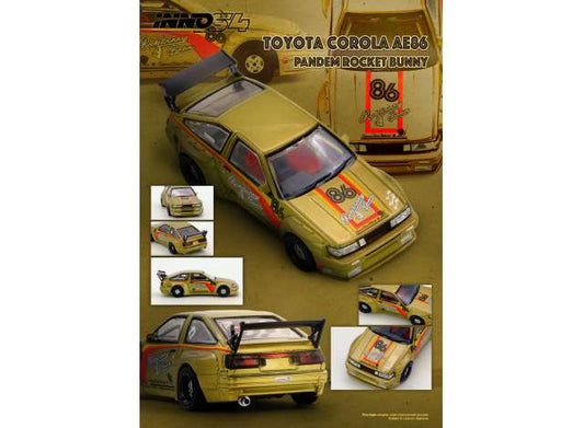 Pre-Order – Pandem Rocket Bunny AE86 Levin, various 1:64 Inno Models Model (IN64-AE86P-GLD) – ETA. September 2026