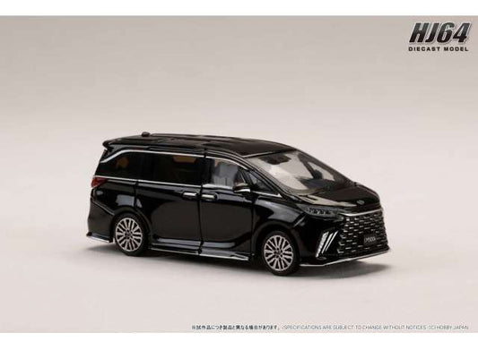 Pre-Order – Lexus LM 500h Customized Version 4-Seater(RHD) with white interior, graphite black glass flake 1:64 Hobby Japan Model (HJ644076ABK) – ETA. July/August 2026