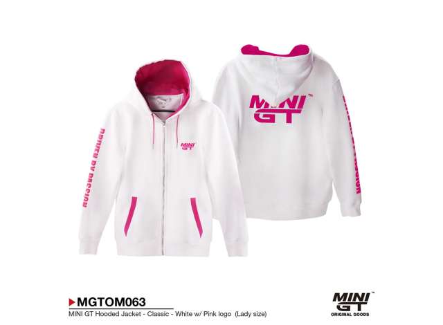 Pre-Order – MINI GT Hooded Jacket Classic, white with pink logo 1:0 Mini GT Model (MGTOM063-M) – ETA. October/November 2026
