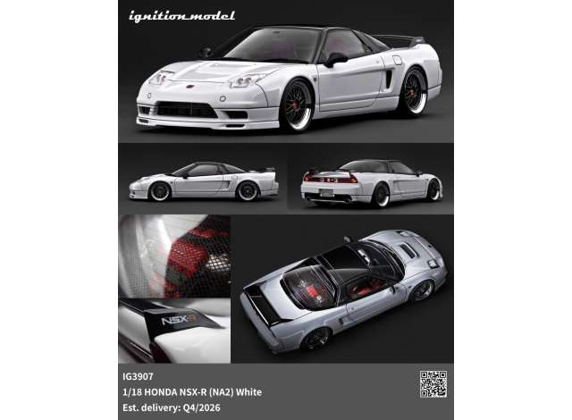 Pre-Order – Honda NSX-R (NA2), white 1:18 Ignition Model (IG3907) – ETA. January/February 2027