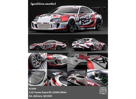 Pre-Order – Toyota Supra RZ (JZA80), white/red/black 1:18 Ignition Model (IG3884) – ETA. January/February 2027