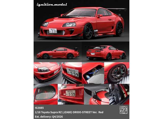 Pre-Order – Toyota Supra RZ (JZA80) Orido Street version, red 1:18 Ignition Model (IG3885) – ETA. January/February 2027
