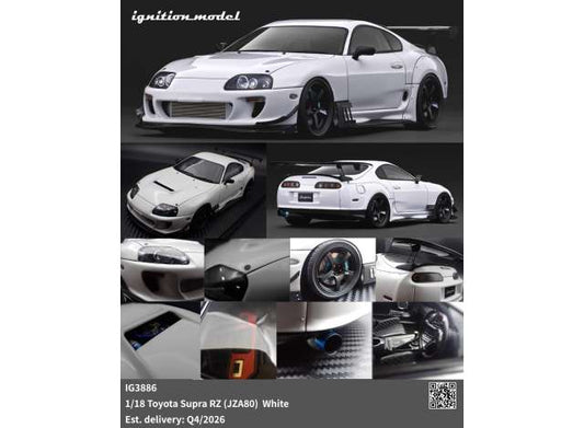Pre-Order – Toyota Supra RZ (JZA80) Orido Street version, white 1:18 Ignition Model (IG3886) – ETA. January/February 2027