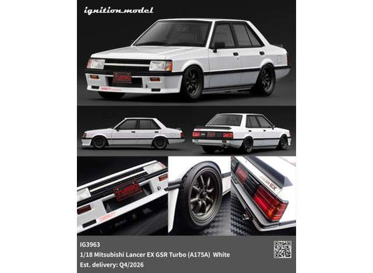 Pre-Order – Mitsubishi Lancer EX GSR Turbo (A175A), white 1:18 Ignition Model (IG3963) – ETA. January/February 2027