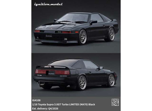 Pre-Order – Toyota Supra 3.0GT Turbo LIMITED (MA70), black 1:18 Ignition Model (IG4108) – ETA. January/February 2027