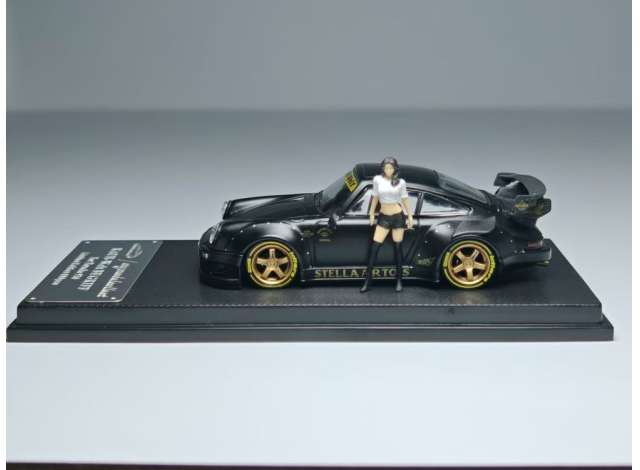 Pre-Order – RWB 930 3.8 Type Wing with figure, matte black with gold rims 1:64 My Model Collect Model (MMC640003D) – ETA. October/November 2026