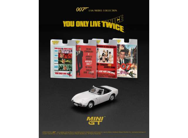 1967 Toyota 2000GT *You Only Live Twice* English Blister Packaging, white 1:64 Mini GT Model
