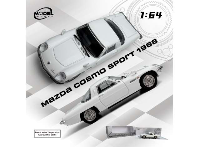 Pre-Order – 1968 Mazda Cosmo Sport, white 1:64 ModelModel Model (MM64-MCS-002) – ETA. July/August 2026