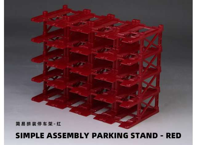 Pre-Order – Diorama Parking stand- 20 car set, red 1:64 Black Box Diorama Model (MC642001) – ETA. October/November 2026