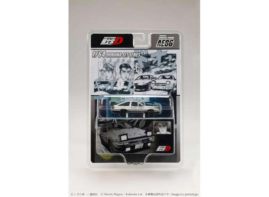 Pre-Order – Toyota Sprinter Trueno (AE86)/INITIAL DTakumi Fujiwara  vs Takeshi Nakazato, white/black 1:64 Hobby Japan Model (HJDMD001C) – ETA. December 2026