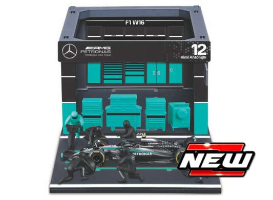 Pre-Order – 2025 Mercedes Benz Petrons F1 W16 #12 Kimi Antonelli, Pit Pass Set, various 1:43 Bburago Model (bura38458A) – ETA. July/August 2026