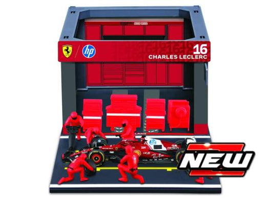 Pre-Order – 2025 Ferrari SF-25 #16 Charles Leclerc, Pit Pass Set, red 1:43 Bburago Model (bura36865L) – ETA. July/August 2026
