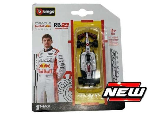 Pre-Order – 2025 Red Bull RB21 #1 Max Verstappen 2025 Winner Japan GP, white 1:64 Bburago Model (bura58003VJ) – ETA. July/August 2026