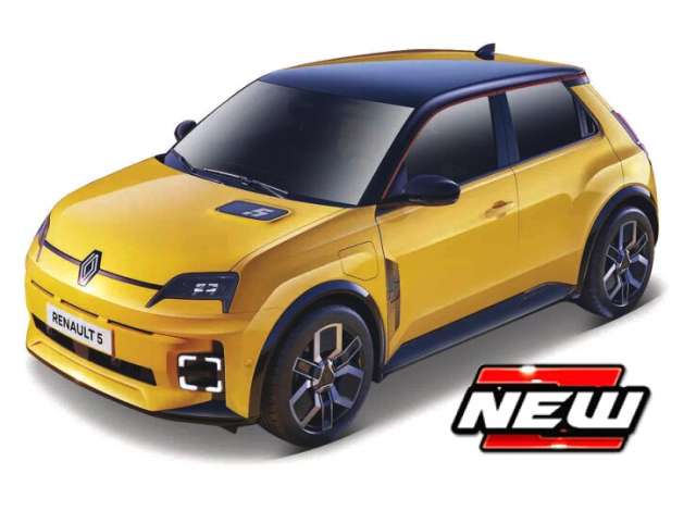 Pre-Order – Renault 5 E-TECH, yellow 1:24 Bburago Model (bura21113) – ETA. TBC