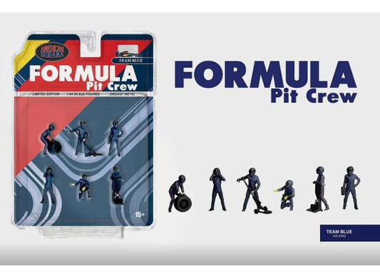 Pre-Order – Formula Pit Crew Figures *Team Blue* 1:64 American Diorama Model (AD-2442) – ETA. October/November 2026
