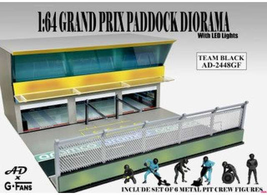 Pre-Order – Grand Prix Paddock Diorama *Team Black* 1:64 American Diorama Model (AD-2448) – ETA. October/November 2026