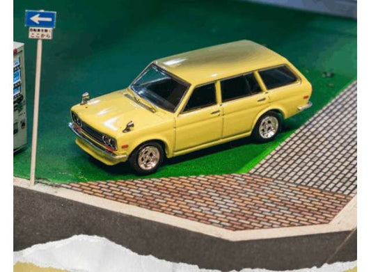 Pre-Order – 1973 Datsun 510 Bluebird Wagon Yellow Blister Packaging TCT64G026YLBL Stocks Due Nov / Dec 2026 1:64 Tarmac Works Diecast Model Stocks Due Nov / Dec 2026