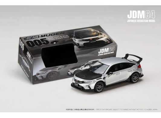 Pre-Order – 2024 Honda Civic Type R (FL5) Mugen Groep B, matte silver 1:64 Hobby Japan Model (HJDM005B-33) – ETA. October/November 2026