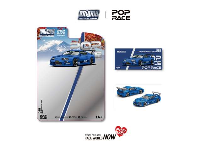 Pre-Order – Top Secret Supra GT500 (A80), blue 1:64 Pop Race Limited Model (PRE028) – ETA. July/August 2026