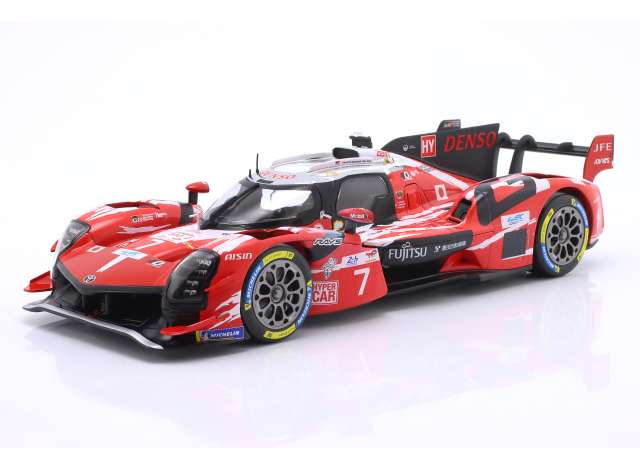 Pre-Order – 2025 Toyota GR010 Hybrid #7 Mike Conway/Kamui Kobayashi/Nyck de Vries 5th 24h LeMans Toyota Gazoo Racing 40 years LeMans Toyota Retro Livery, red/white 1:18 IXO Models Model (ixoLEGT-TYGR25LM07) – ETA. TBC
