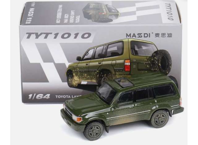 Pre-Order – 1994 Toyota Land Cruiser LC80, army green 1:64 Massdi Model (MAS-TYT1010) – ETA. October 2026