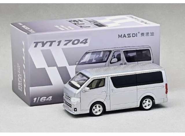 Pre-Order – 2010 Toyota Hiace, silver 1:64 Massdi Model (MAS-TYT1704) – ETA. October 2026