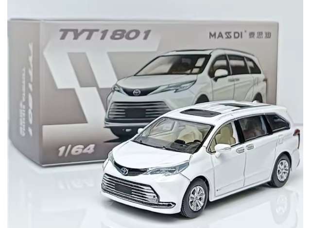 Pre-Order – 2023 Toyota Sienna, white 1:64 Massdi Model (MAS-TYT1801) – ETA. October 2026
