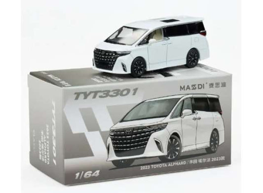 Pre-Order – 2023 Toyota Alphard, white 1:64 Massdi Model (MAS-TYT3301) – ETA. October 2026